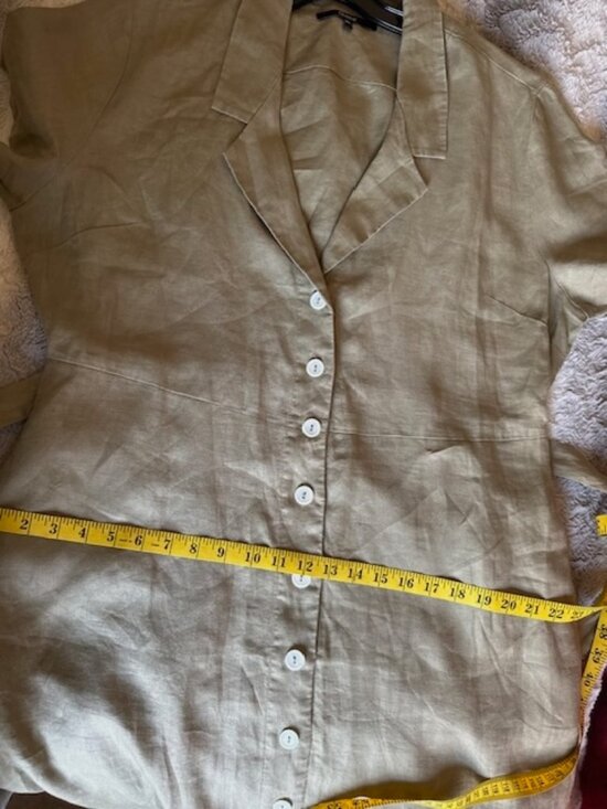 Quince Linen Button Front Dress Spring Summer Career Preppy Minimalist - Picture 9 of 12